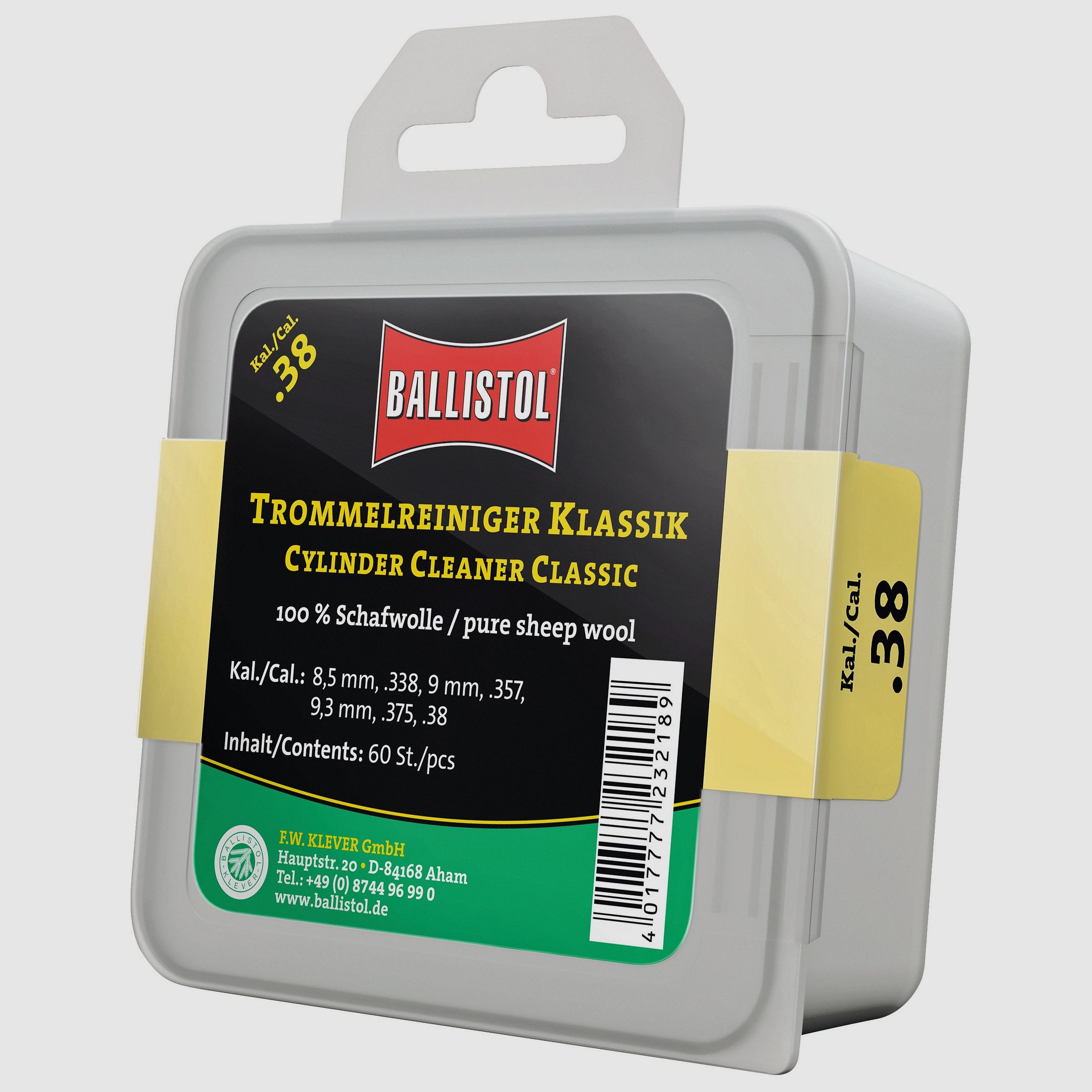 Ballistol Vilt Trommelreiniger Klassiek, Blik van 60 Stuks.