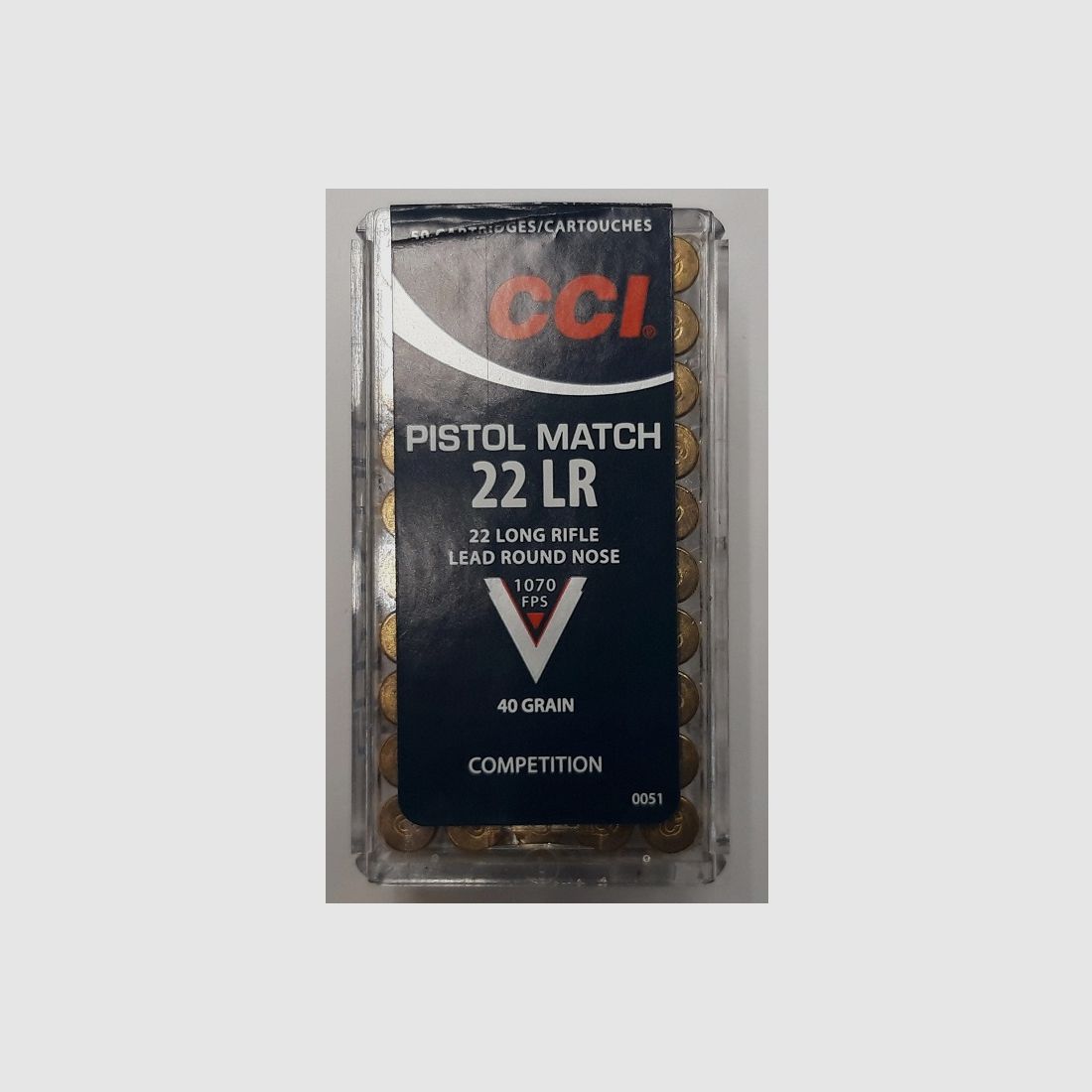 CCI Pistol Match .22 lfB KK cartridges