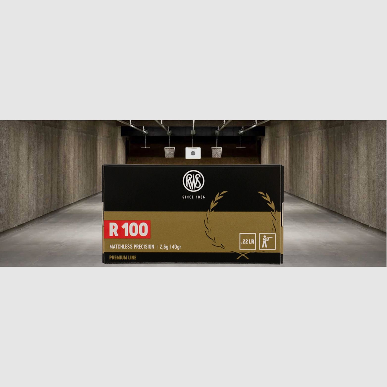 RWS 2134195 .22 lr R100 rimfire cartridges Matchless Precision 2.6g 40gr 50 pcs.