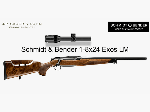 J.P. Sauer & Sohn Sauer 505 Ergo Lux Fucile a ripetizione HQ3 Pacchetto di attrezzature Elegance + VSR | 8.5x55 Blaser | Schmidt & Bender 1-8x24 Exos LM
