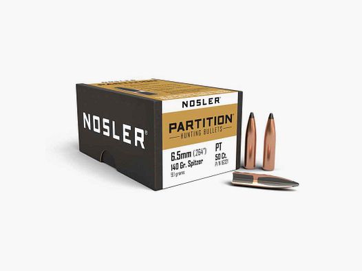 Geschoss NOSLER PARTITION 6,5mm Cal (.264) 140gr 50 Stk. 16321