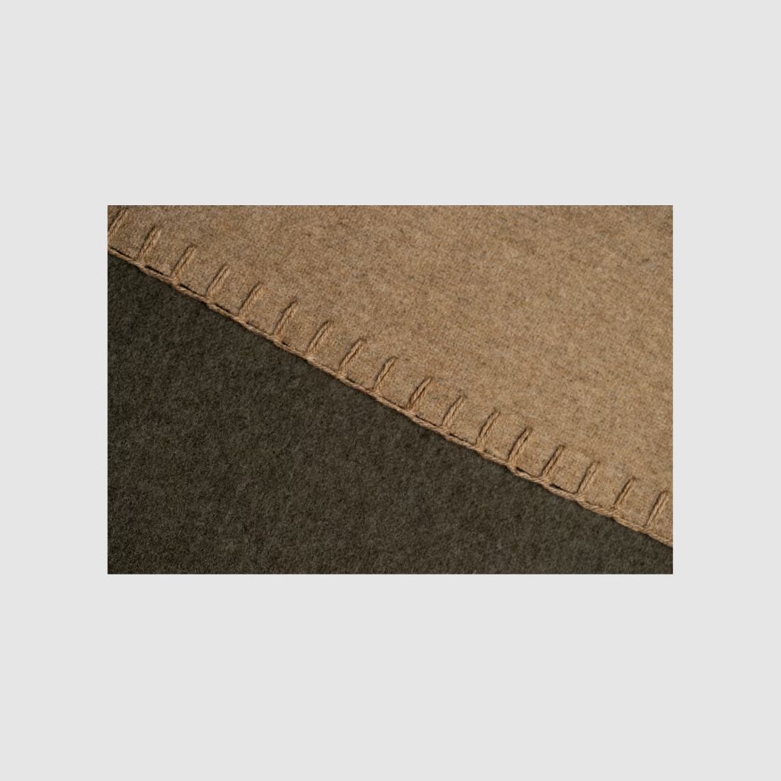 MERINO WOOLDEKEN GROEN/CARAMEL, afbeelding 2 van 5
