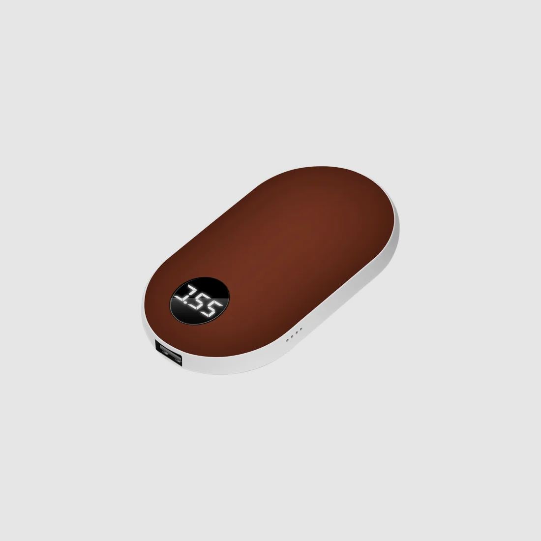 Calentador de manos eléctrico ROJO MARRÓN - recargable por USB - ajustable de 42 a 52 grados