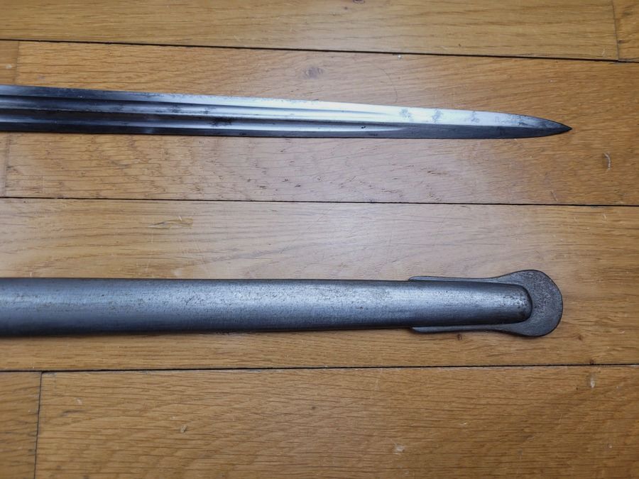 Spada modello pre 1882 – Zouave / Esercito d'Africa – Lama larga con doppia gola – Manico FER a scanalature – Coulaux – Circa 1850-80 – raro – TBE, immagine 7 di 20