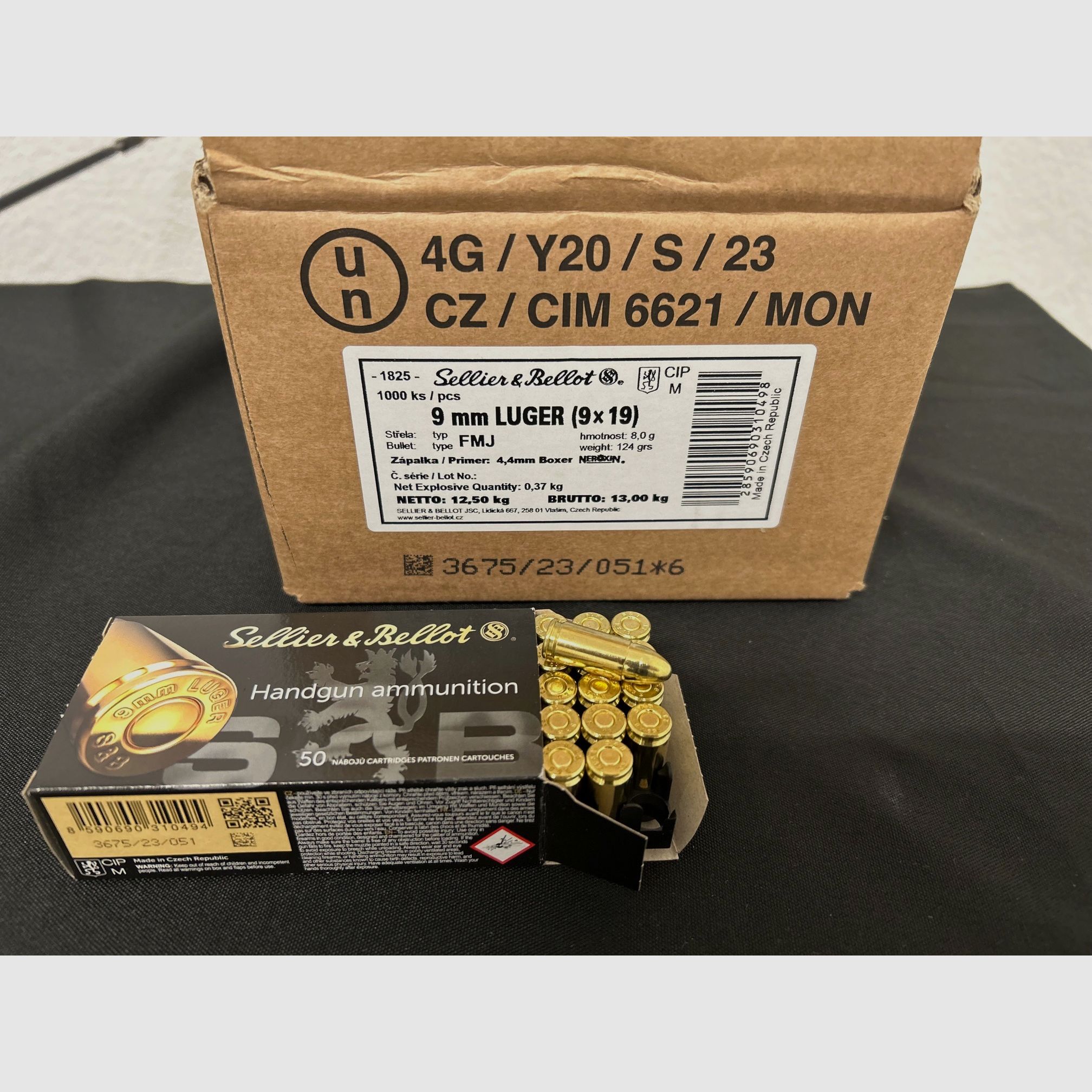 S&B Sellier e Bellot 9mm Luger FMJ 124gr. 