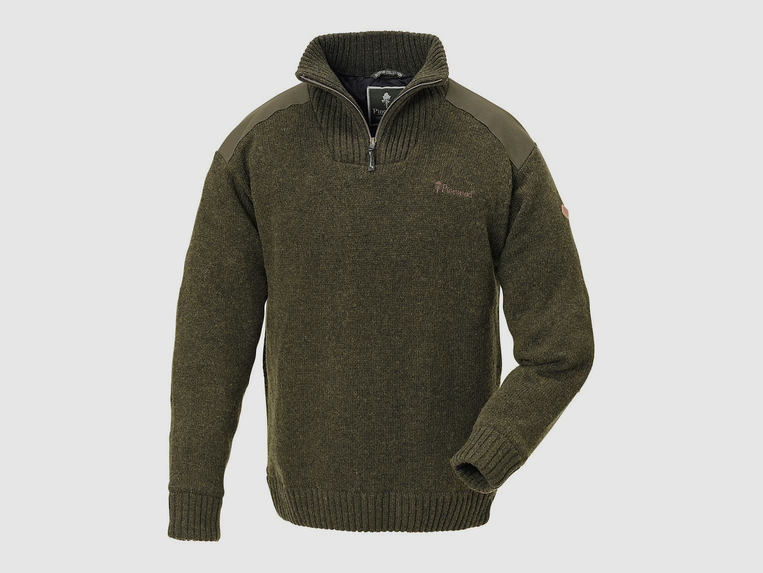 Pinewood Strickpullover Herren Hurricane - Dunkelgrün Mélange  XL