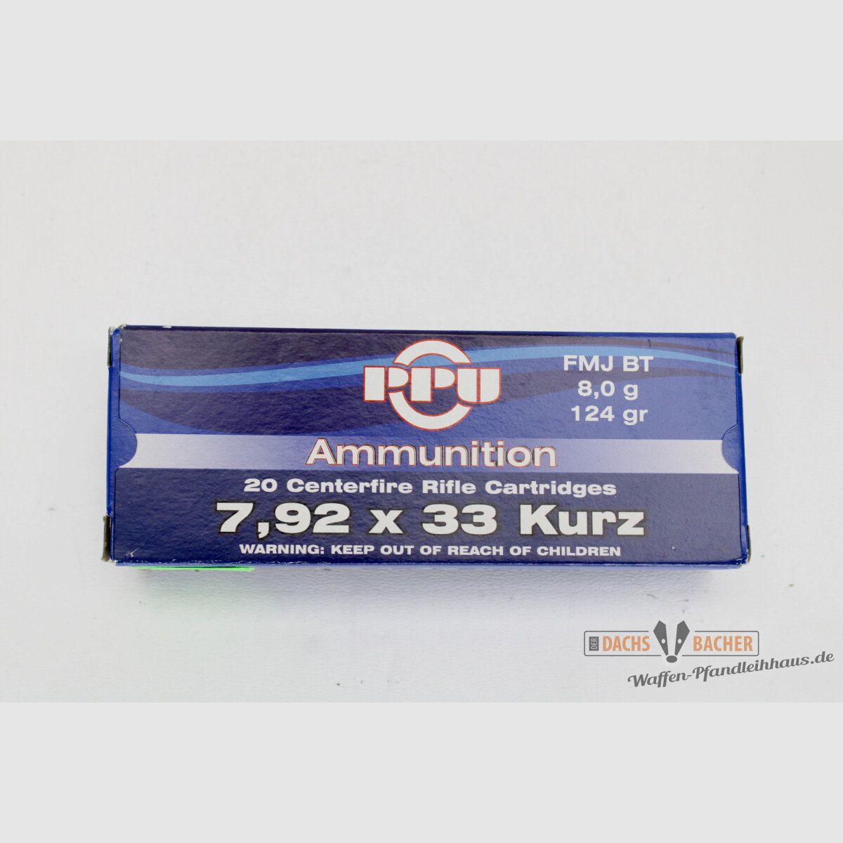 PPU Privi Partizan 7,92x33 Kurz 8g/124r FMJ BT 20 Schuß