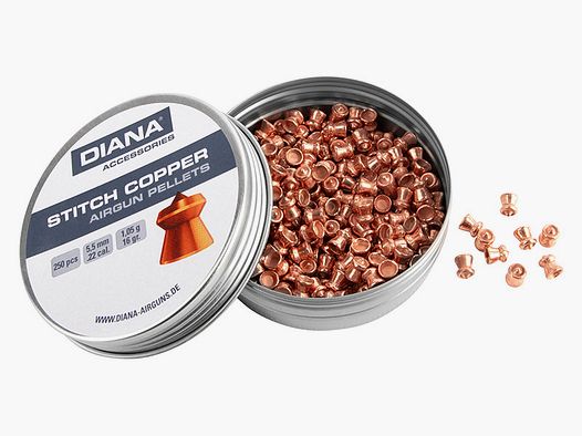 Spitzkopf Diabolos Diana Stitch Copper Kaliber 5,5 mm 1,05 g glatt verkupfert 250 StĂĽck