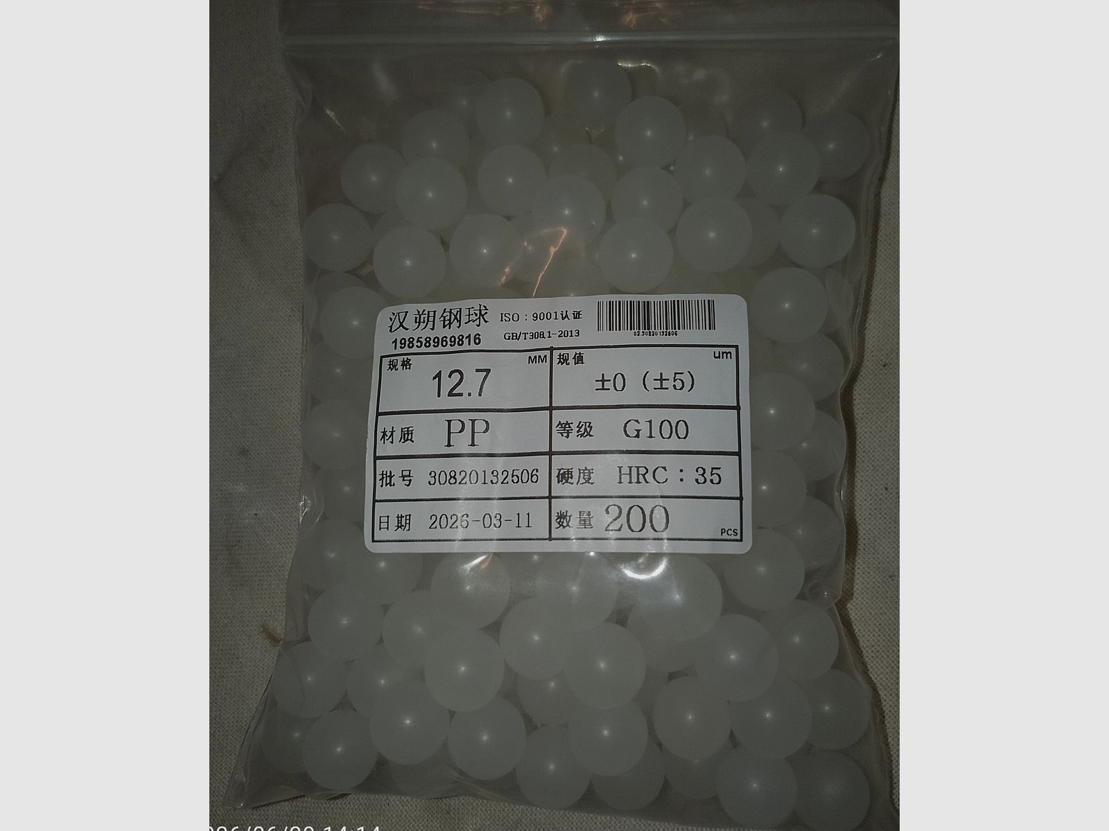 200pcs. Pom Balls bolas de plástico para honda calibre .50 12,7mm nuevo Cal 50 proyectiles
