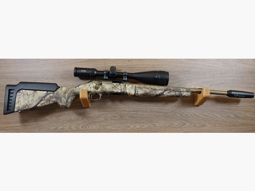 Repetierbüchse American Rimfire + Zielfernrohr + Schalldämpfer