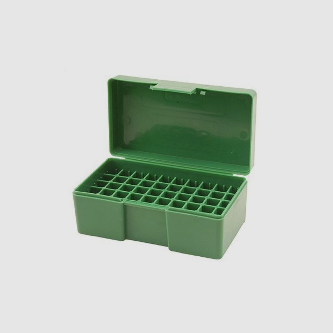 Boîte à munitions RCBS / boîte de 50 cartouches avec couvercle rabattable pistolet moyen