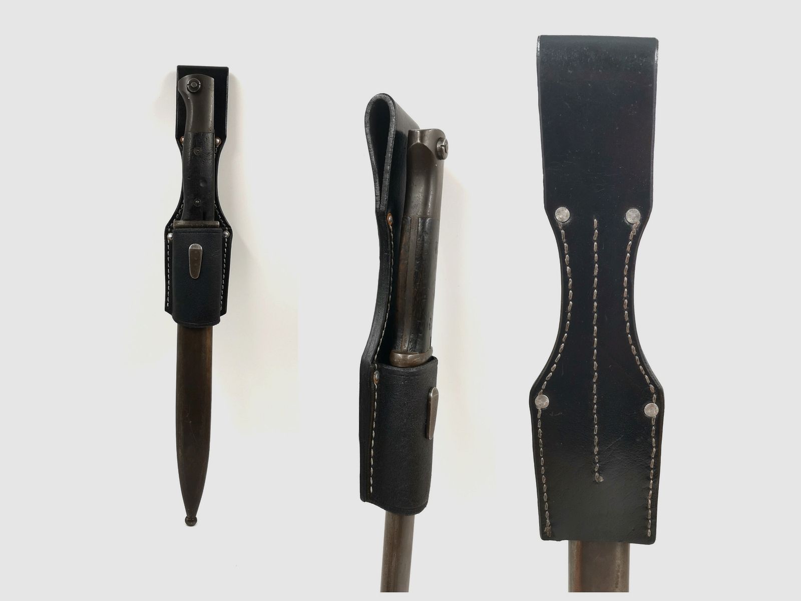 Bajonettschuh 98k LEDER (REPRO) k98 WWII Koppelschuh Seitengewehrtasche schwarz / braun Wehrmacht WW