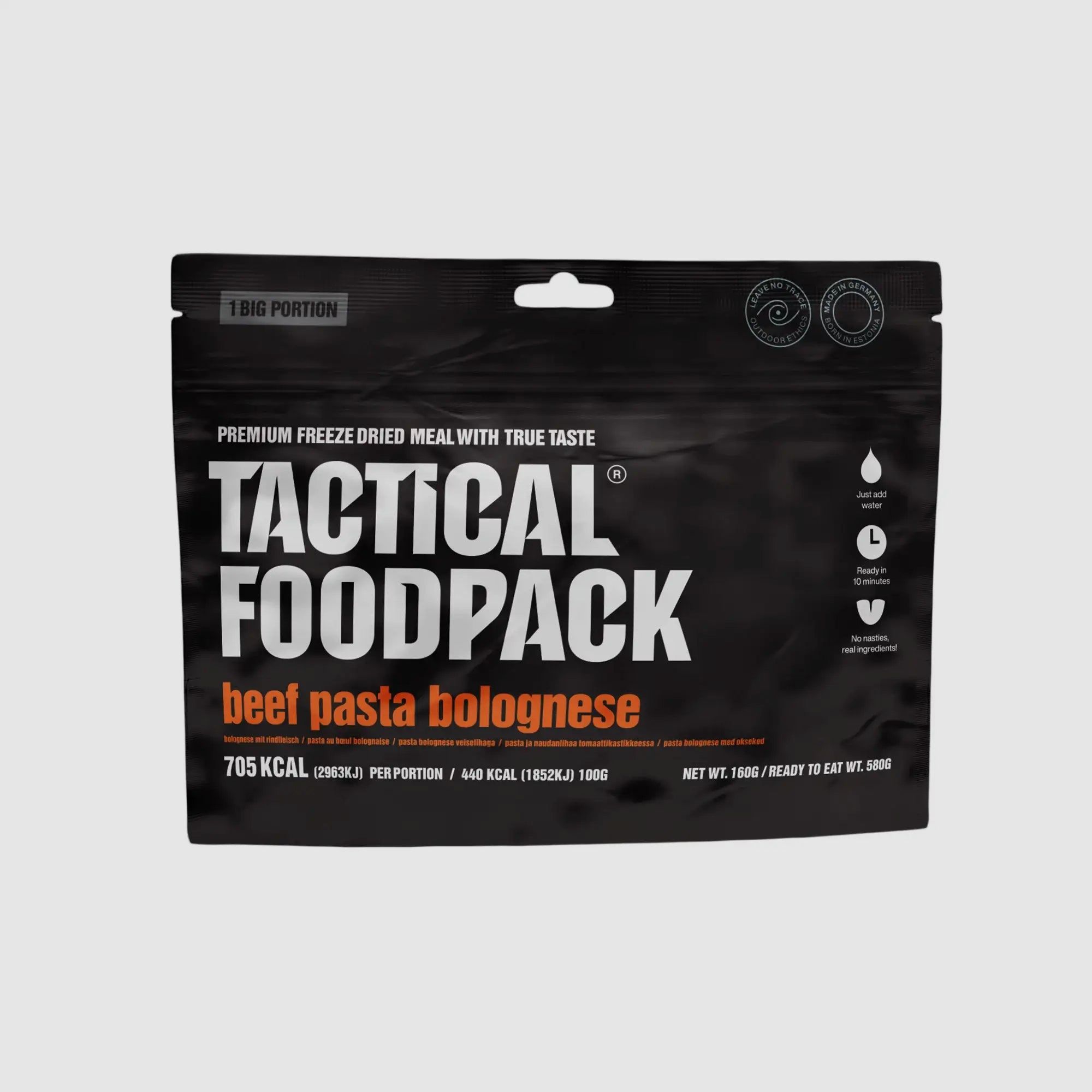 Tactical Foodpack Plato Principal BIG Bolognese con Carne de Res