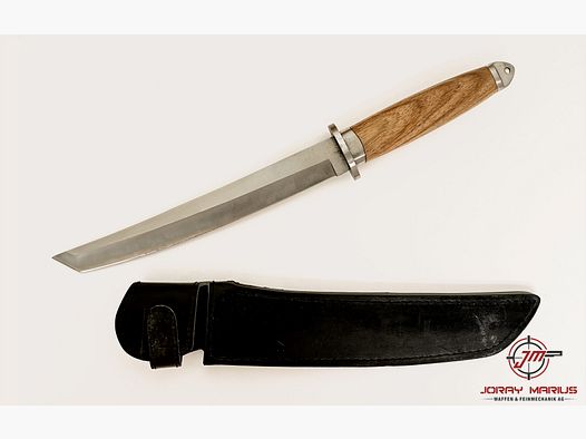 Messer mit Holzgriff und Lederscheide