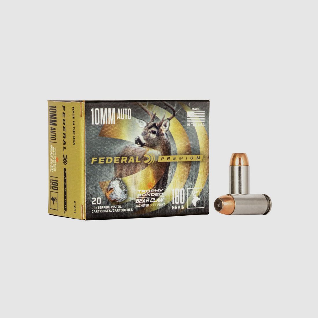 Federal Premium Trophy Bonded Bear Claw 10mm ACP 180GR BSP 20 cartucce