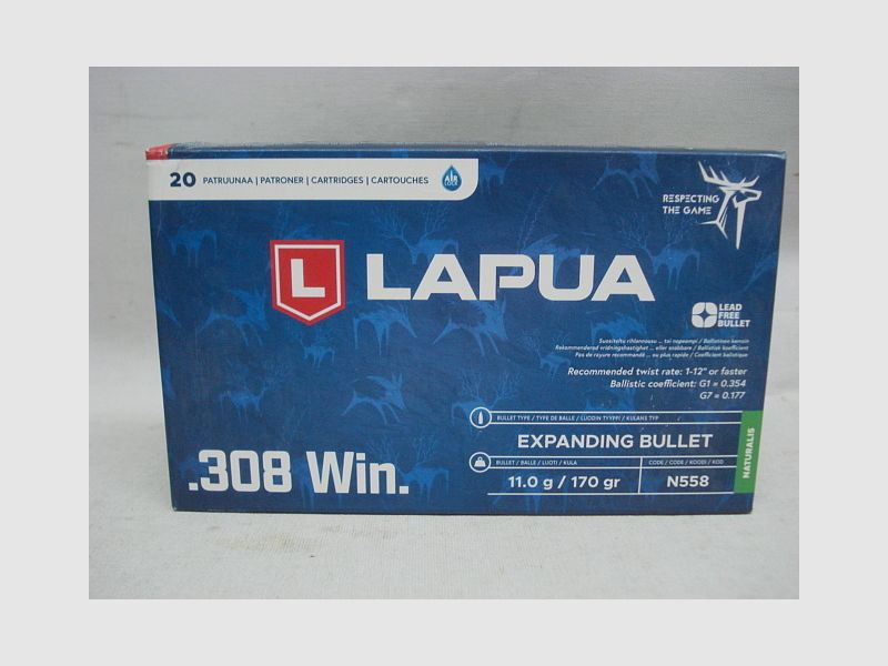 Lapua .308Win Naturalis 11,0g/ - 170gr (a20)
