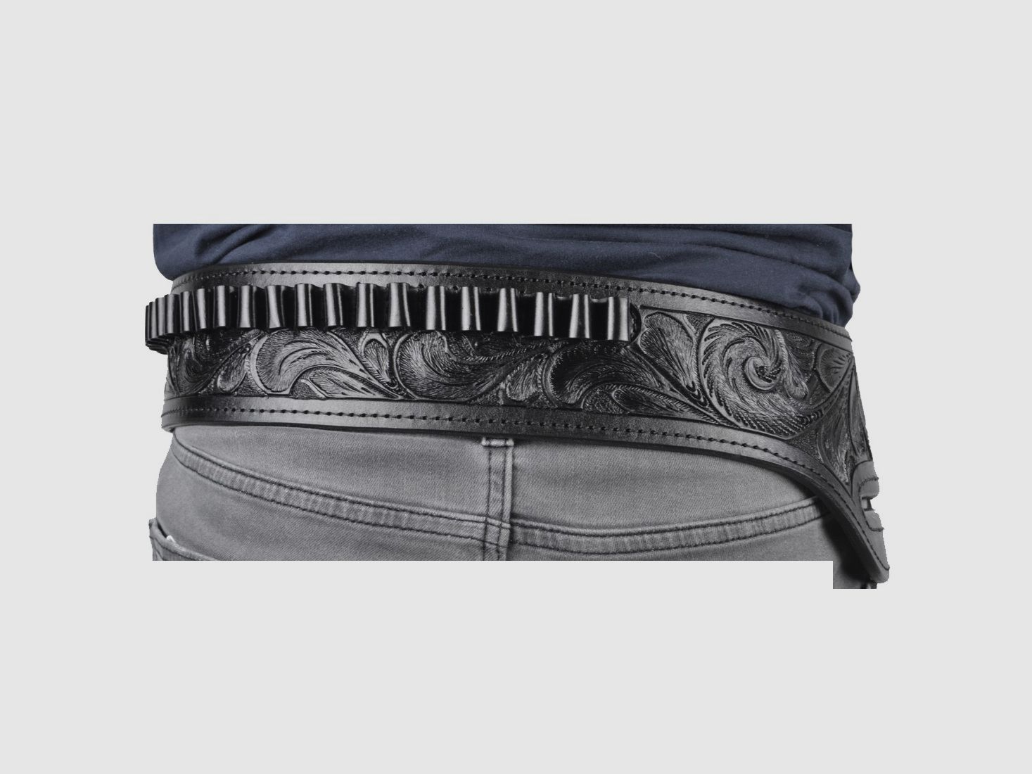 Custom Belt Buscadero Med .44/.45 Black RH, image 2 sur 3