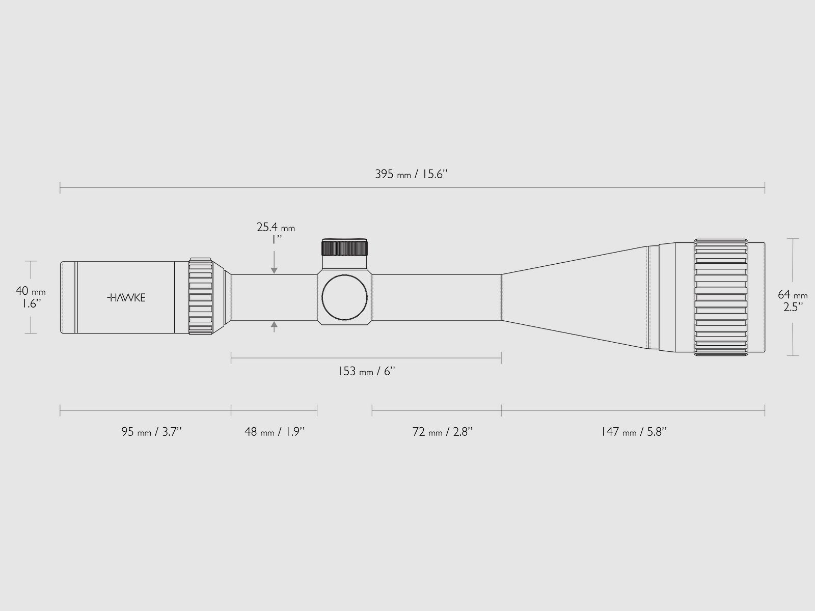HAWKE 14265 Zielfernrohr VANTAGE 6-24x50 AO MIL DOT IR