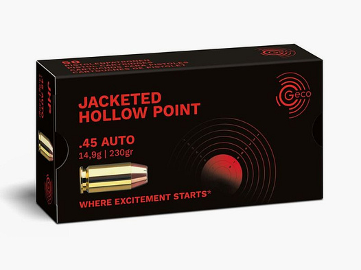 GECO .45 Auto Jacketed Hollow Point 14,9g/230gr - 50 cartuchos