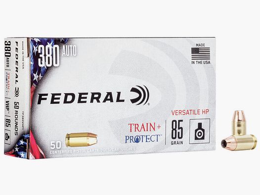 Federal Train+Project .380 ACP 85GR VHP 50 cartucce