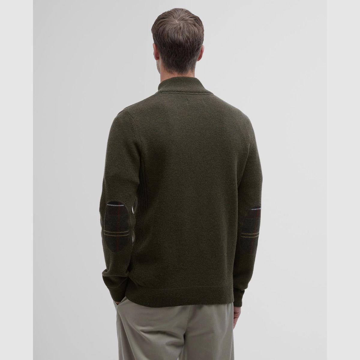 BARBOUR Holden Half Zip Sweater Olive Marl