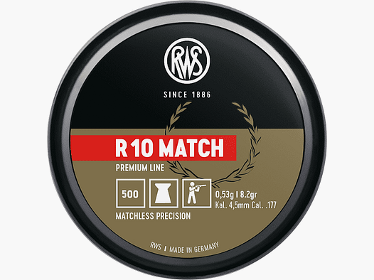 RWS Premium Line R10 Match Diabolo 4,5 mm Ø4,49 mm 0,53 g 500 pièces