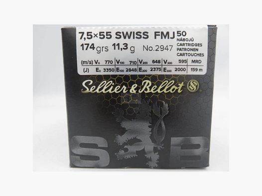SB 7.5X55 SWISS 174GR FMJ X50