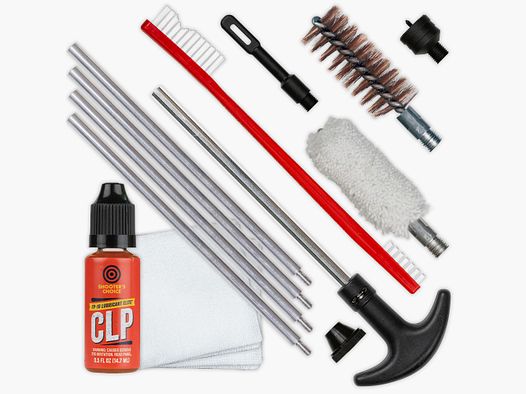 Shooter's Choice 12 Gauge Gun Cleaning Kit incl. FP-10 CLP + Adapter 8-32→5/16-27 (SHF-SRK-12)