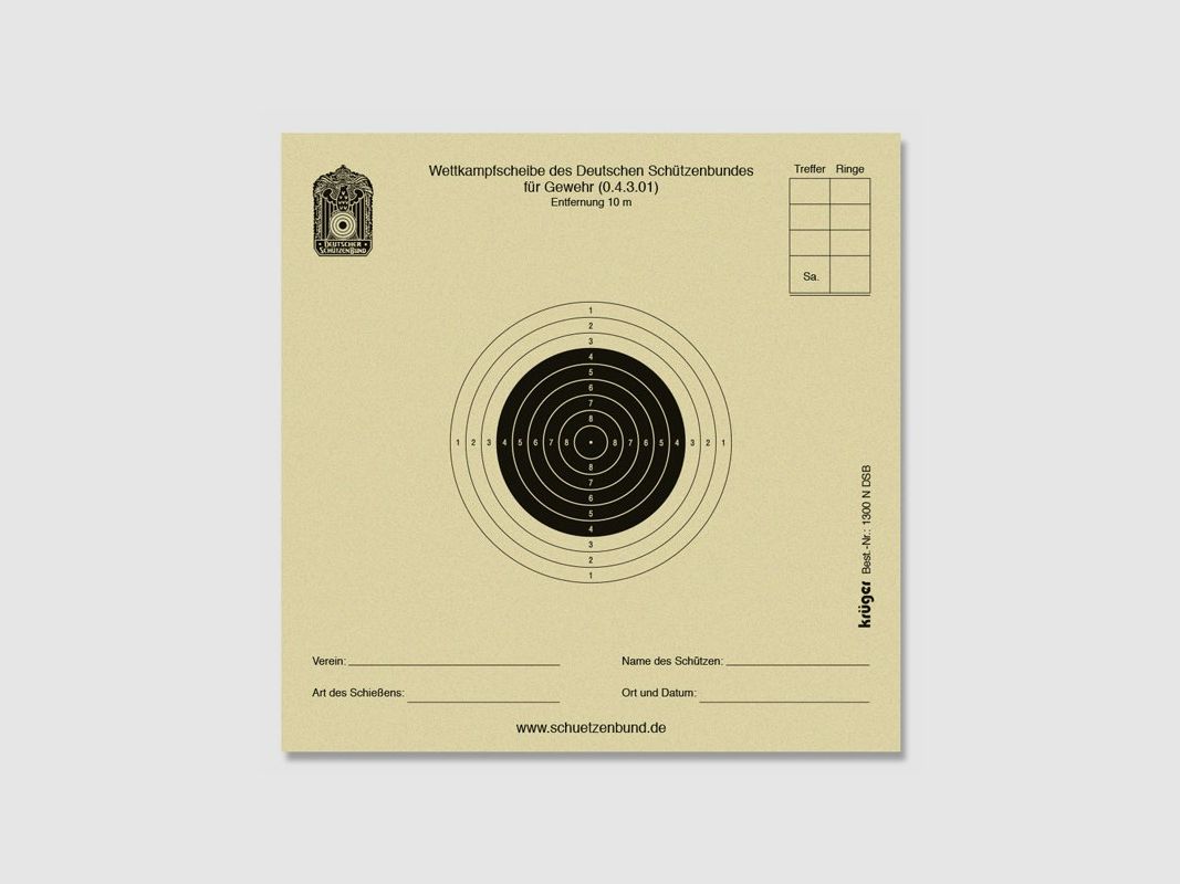 Cible Carabine Kruger 10X10 10m par 100