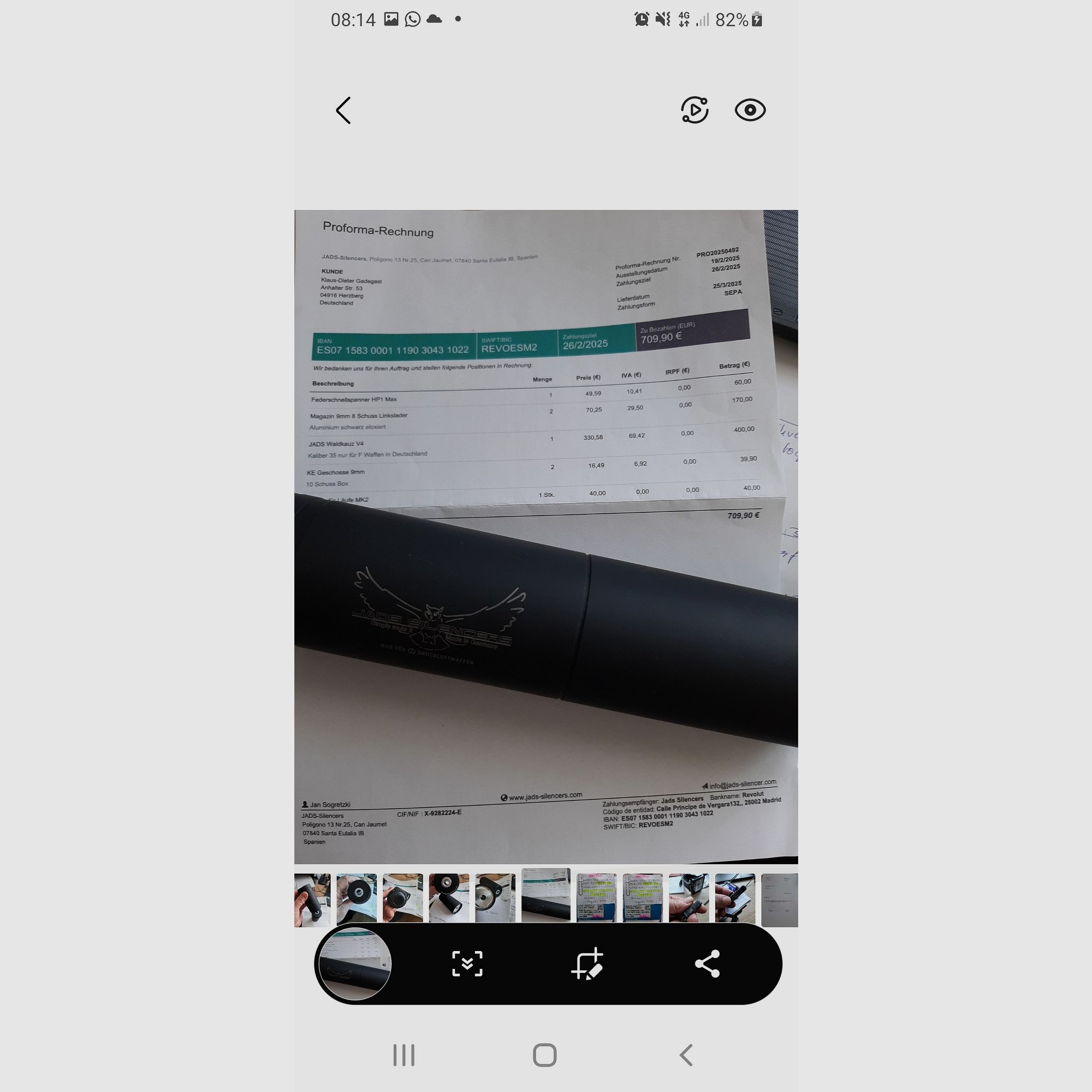 Geluiddemper JADS Waldkauz V4 Kaliber 9 mm/35 voor F wapens