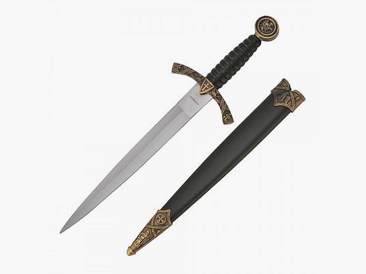 Couteau de chevalier médiéval avec décoration en métal
