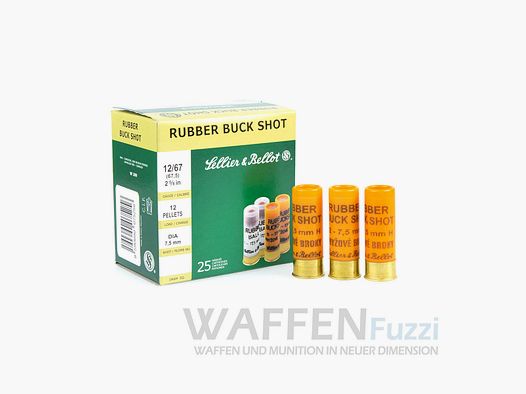 S&B 12/67,5 Rubber-Schrot 7,5mm 25 Schuss