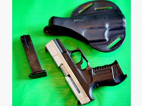 Walther P99 Schreckschuss Pistole 9mm P.A.K. bicolor (762) mit Lederholster