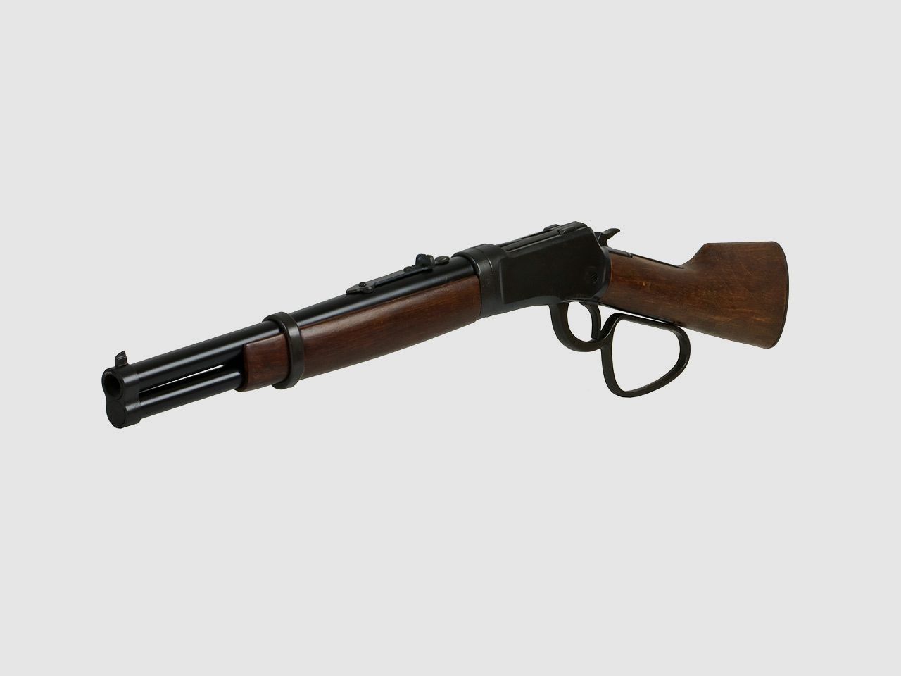 Deko Westerngewehr Kolser Winchester Mare s Leg 26 Zoll realistisches Repetieren mit HĂĽlsenauswurf LĂ¤nge 67 cm schwarz