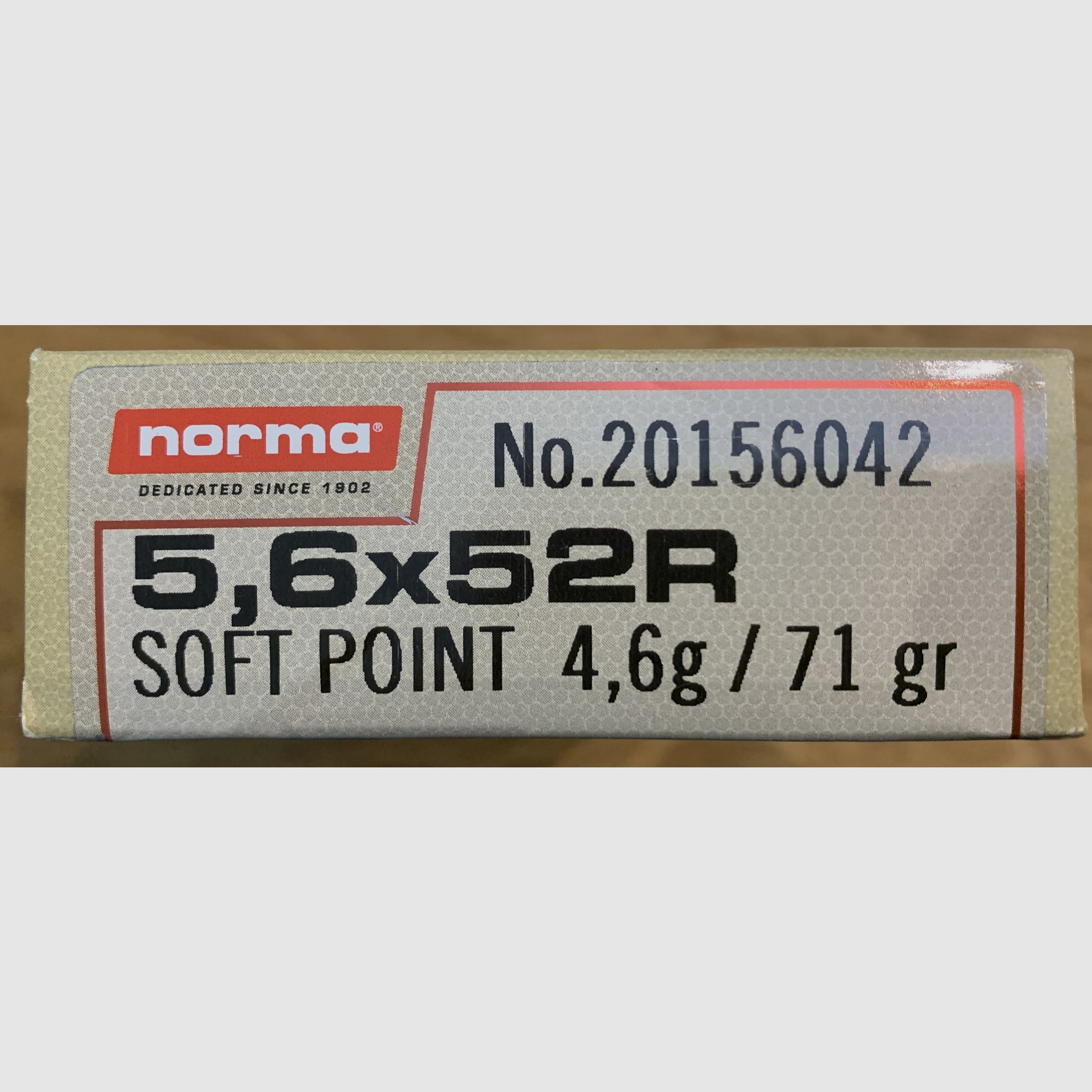 20 Schuss Norma 5,6x52 R SOFT POINT 4,6g/71grs