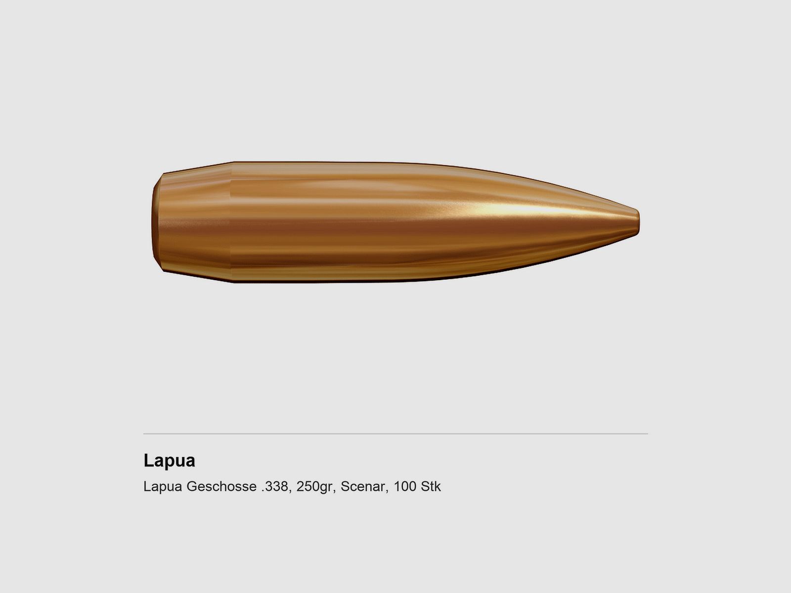 Lapua Bullets .338, 250gr, Scenar, 100 pcs