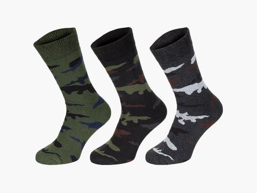 Chaussettes, "Esercito", camouflage, mi-long, pack de 3 (39-42)