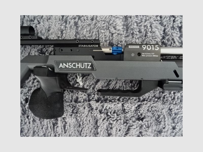 Anschütz 9015 Alu ondersteuning luchtgeweer - kleur irisfilter - stabilisator - origineel accessoire - koffer - 1e hand - weinig gebruikt