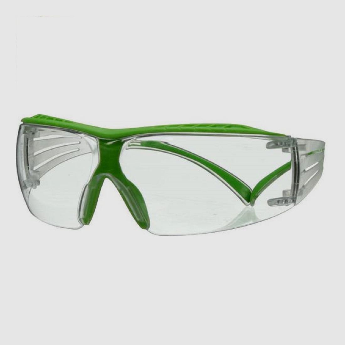 3M SecureFit 400X clear safety glasses | green frame, image 3 of 3