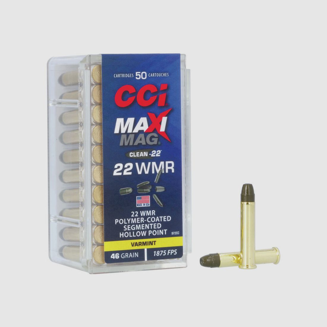 CCI Maxi-Mag .22 WMR 46GR Segmented HP 50 cartucce