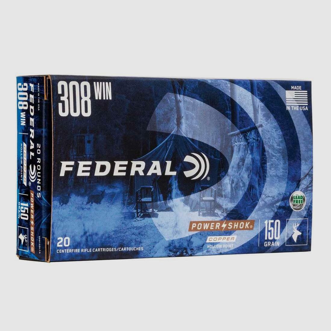 .308 Win. Federal Power Shok Copper HP 9,7g/150grs. Federal Ammunition