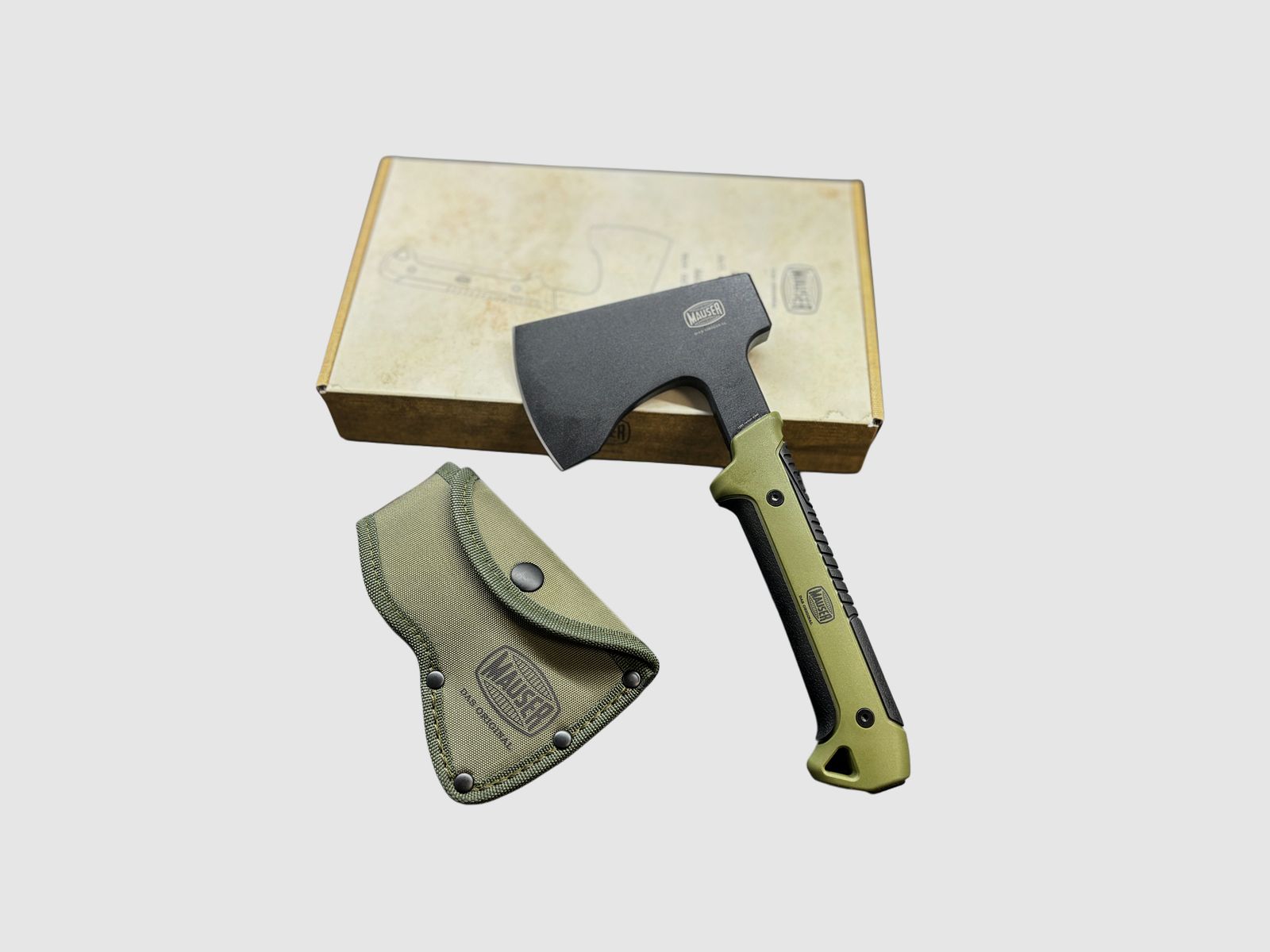 MAUSER Bijl Origineel Groen met Etui 80414840