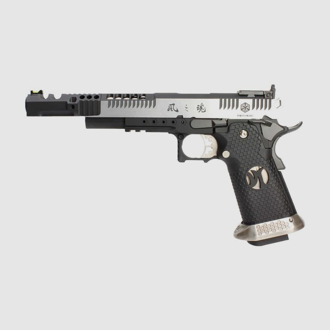 GBB HX24 AW Custom Replik - Kaliber .38 Supercomp - IPSC Split Silver - Präzision und Realismus für den Schießsport, Bild 1 von 5