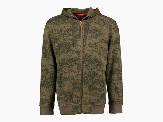 Hoodie Camouflage khaki mit Reißverschluss