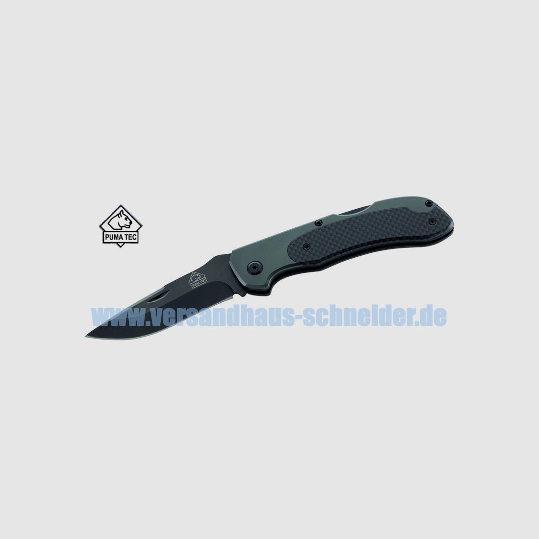 Puma TEC Taschenmesser, AISI 420 Stahl, Aluminium-Heft Carbon-Einlage GĂĽrtelclip