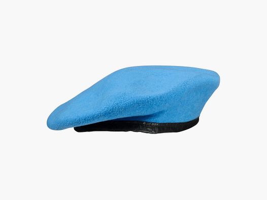 Bundeswehr Original BW Barett UN hellblau gebraucht
