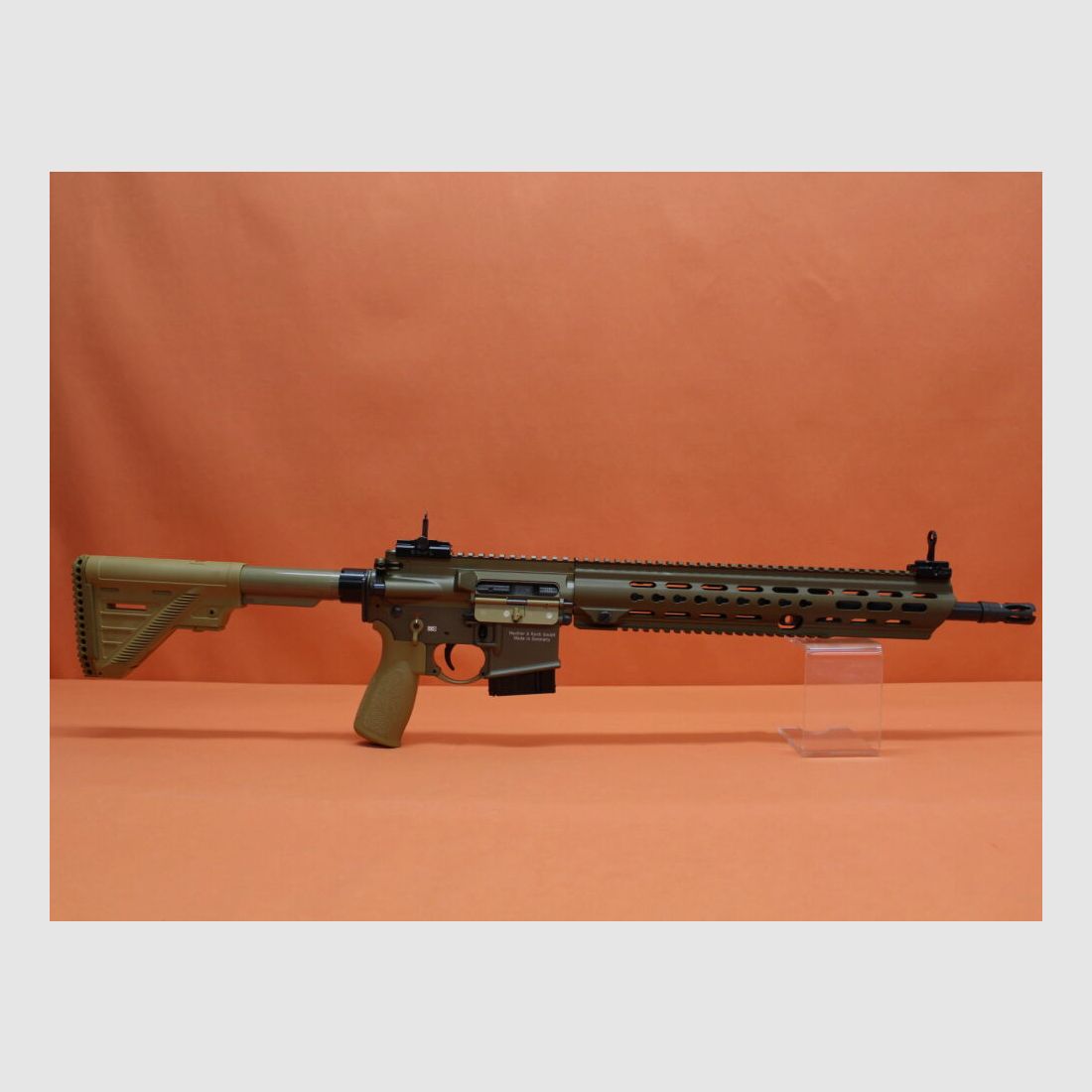 Heckler&Koch Ha. Geweer .223Rem Heckler&Koch/H&K MR223 A3 16,5" loop RAL8000 HKey L, Gas-Piston-Systeem AR-15/HK416