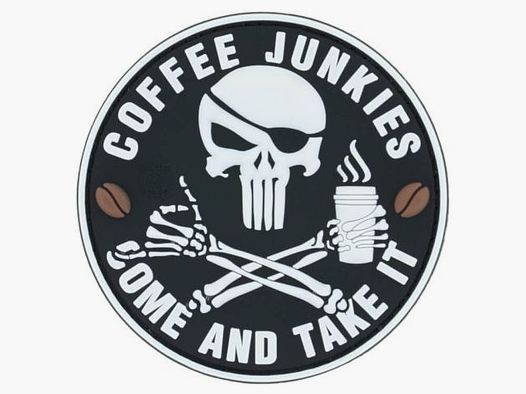JTG Parche 3D de PVC Coffee Junkies Come and Take It