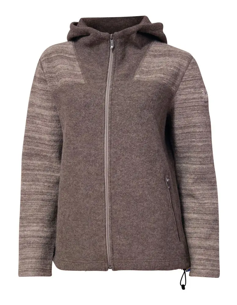 Ivanhoe Chaqueta de Lana para Mujer Annie Hood con Capucha (Dark Khaki)