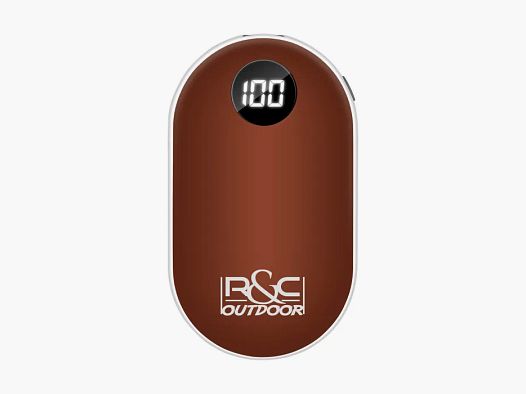 Calentador de manos eléctrico ROJO MARRÓN - recargable por USB - ajustable de 42 a 52 grados